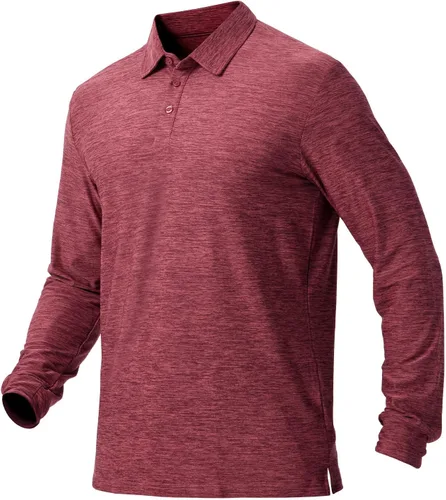 Vista 48 de NAVISKIN Camisas polo de manga larga para hombre, camisas de golf con cuello UPF 50 SPF para hombre, secado rápido, absorbe la humedad