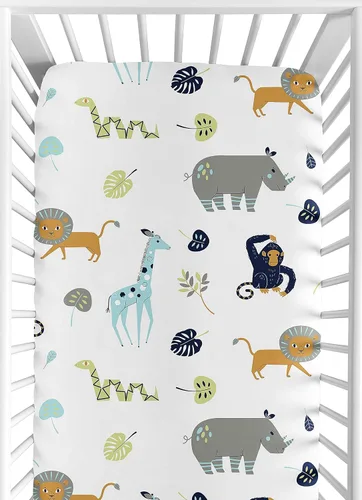 Vista 9 de Sweet Jojo Designs Sábanas ajustables para cuna de bebé (perezoso jungla) para niños o niñas, guardería infantil, habitación de niños pequeños