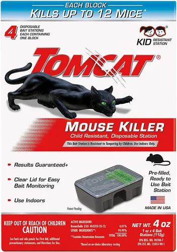 Vista 15 de Tomcat Mouse Killer - Estación desechable resistente a los niños, 1 estación de cebo prellenada lista para usar (paquete de 12)