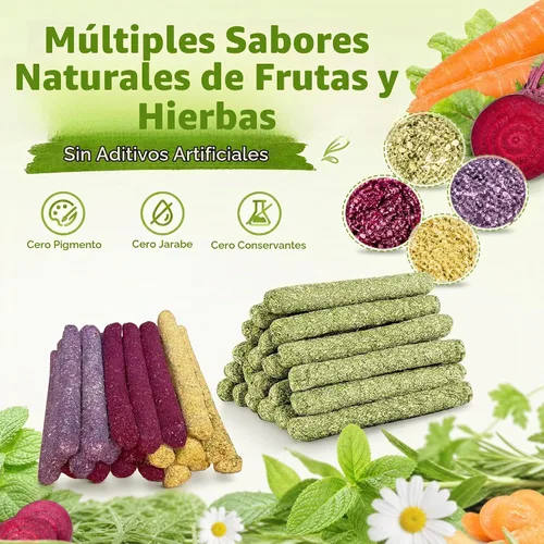 Vista 4 de 40 piezas de palitos de heno naturales para masticar conejo