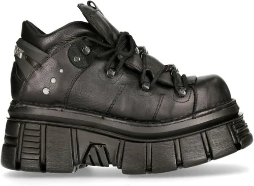 Vista 3 de New Rock 106N Tower - Botas de tobillo para hombre, 100 % piel, estilo gótico, estilo punk, a la moda