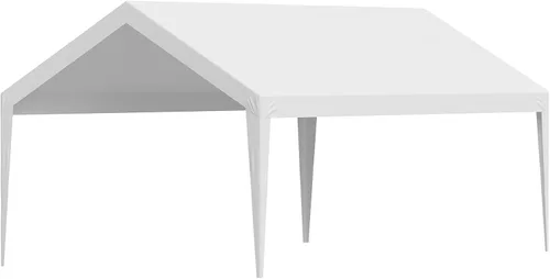 Vista 64 de VEVOR Cobertizo Tienda de Almacenamiento Exterior Portátil Resistente de 6 x 8 x 7 pies, Refugio de Cochera Garaje Impermeable con Puerta Enrollable