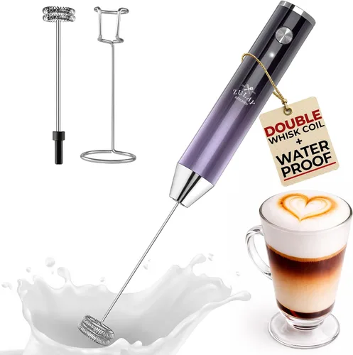 Vista 114 de Zulay Kitchen Potente varita espumadora de leche con 2 baterías Duracell – Mezclador de bebidas portátil ultrarrápido – Máquina de espuma eléctrica