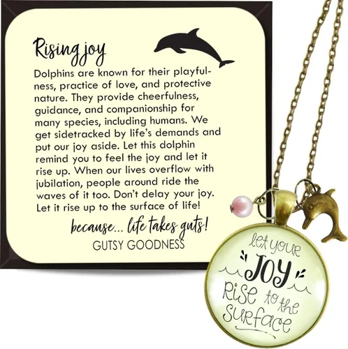 Vista 9 de Gutsy Goodness Collar de adopción Sentimental Joyería hecha a mano Mensaje Regalo Colgantes