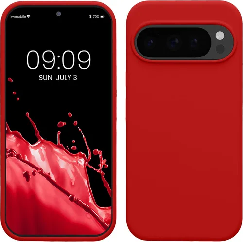 Vista 371 de kwmobile Funda Compatible con Google Pixel 6 Pro - Funda de Teléfono de Silicona TPU con Acabado Suave - Azul Caribe