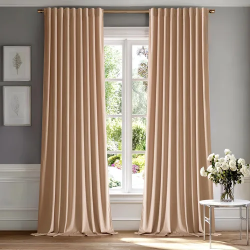 Vista 22 de MIULEE Cortinas de terciopelo de 84 pulgadas de largo, juego de 2 paneles para dormitorio, con pestaña trasera plisada, de lujo, aislamiento