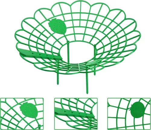 Vista 2 de Iceyyyy Paquete de 10 soportes para plantas de fresa, soporte para plantas de fresa con 4 pies de soporte, jaula de soporte para mantener las bayas