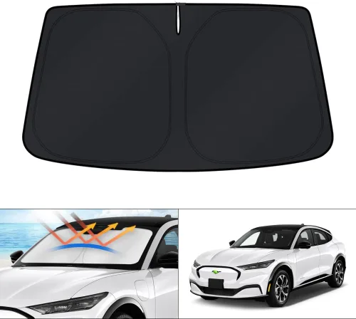 Vista 124 de KUST - Parasol plegable para parabrisas para BMW X1 E84, accesorios 2011 2012 2013 2014 2015, protector de visera de sol ajustable que bloquea