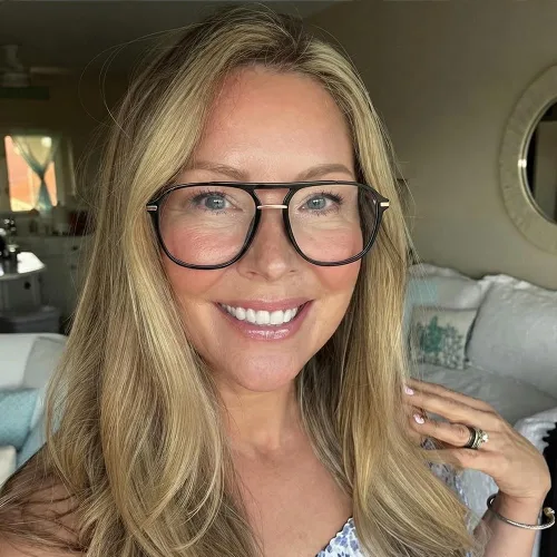 Vista 5 de Dollger Lentes de bloqueo de luz azul para mujer, estilo aviador de gran tamaño, lentes de computadora que protegen tu visión, elegantes