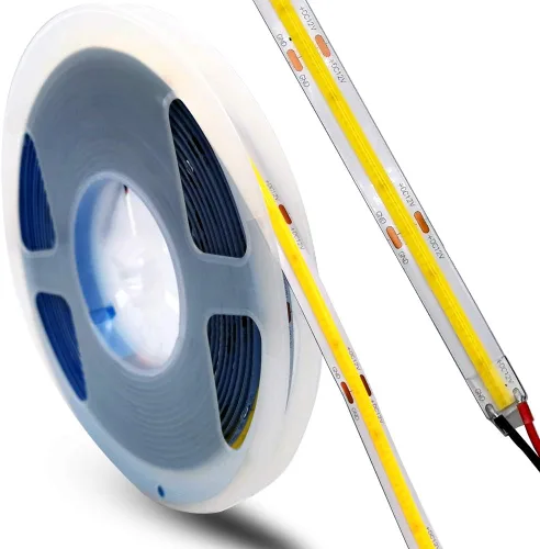 Vista 8 de Tira LED COB de 12 V CC de alta densidad flexible Ra90+ luces blancas cálidas 16.4 ft (luz cálida 3000 K, 320 LEDsm)