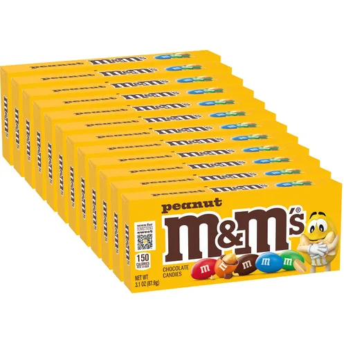 Vista 8 de M&M'S Caja de dulces de chocolate con leche, 3.10 onzas, paquete de 12