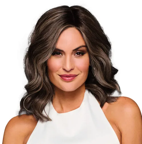Vista 9 de Raquel Welch Bella Vida - Peluca ondulada en capas, 100% atada a mano, longitud de hombro por Hairuwear, gorra pequeña promedio, RL10/12 castaño