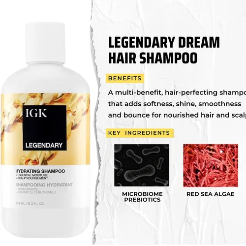Vista 3 de IGK LEGENDARY Dream Hair Shampoo Saludable + Hidratado + Brillo Vegano + Libre de Crueldad