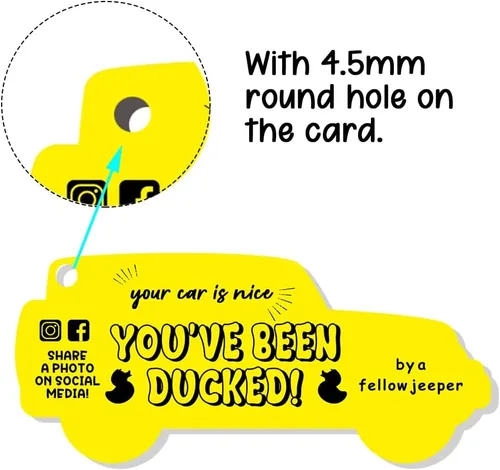 Vista 3 de Etiquetas de pato, You've Been Ducked, etiquetas de pato de pato, tarjeta de juego de pato, paquete de 35 etiquetas de patado de 3.5 x 1.6