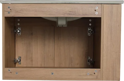 Vista 7 de SSLine Juego de tocador de baño montado en la pared con lavabo moderno de 30 pulgadas con lavabo superior y estante de almacenamiento, armario