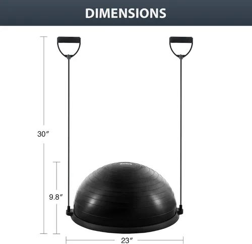 Vista 9 de ZELUS Entrenador de pelota de equilibrio con bandas de resistencia y bomba de pie, pelota de yoga inflable para entrenamientos de gimnasio en casa
