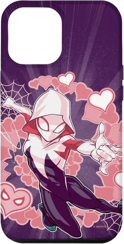 Vista 26 de Marvel Spider-Man Into The Spider-Verse Gwen Stacy Hearts - Carcasa para iPhone 17