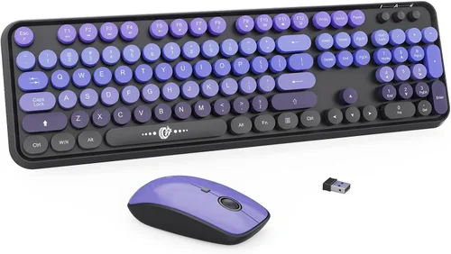Vista 14 de FOPETT Teclado inalámbrico para computadora con retroiluminación RGB, Bluetooth 5.0/USB-C/2.4 GHz, teclado ergonómico para juegos, tapa transparente