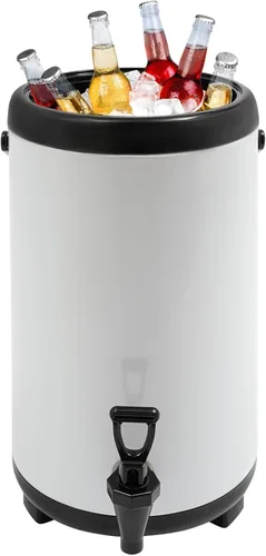 Vista 10 de Dispensador de bebidas con aislamiento de acero inoxidable, dispensador de bebidas calientes con grifo, dispensador térmico de bebidas frías