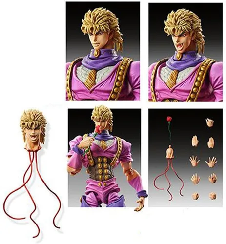 Vista 5 de QAHEART Figuras de Brando Kujo Jotaro/Joseph Joestar - Figura de anime, estatuas de acción ultra movibles, adornos