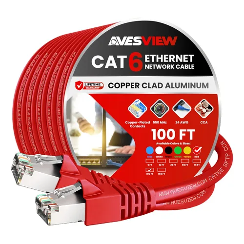 Vista 13 de Cable Ethernet blindado CAT 6 de 5 pies, para interiores de alta velocidad (SFTP) 10 Gbps blindado sin enganches, cable Ethernet de 5 pies para Negro