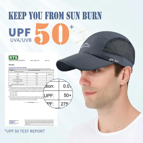Vista 39 de ELLEWIN Gorra de béisbol unisex UPF 50 sin estructura, con pico grande y plegable
