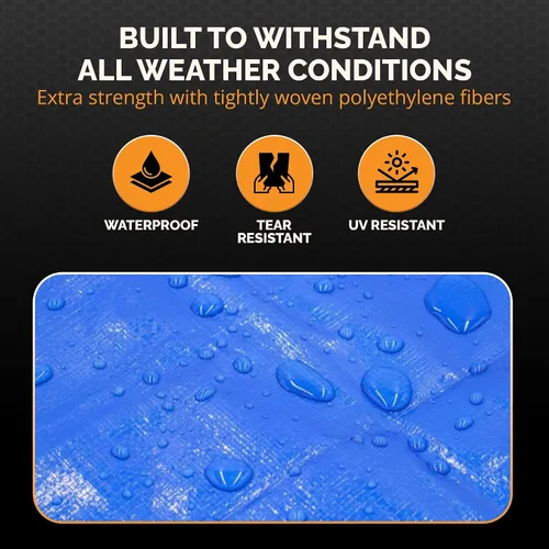 Vista 2 de Lona duradera, resistente e impermeable de 16 x 20 pies, multiusos de 6 mil, de Tiger Tough..
