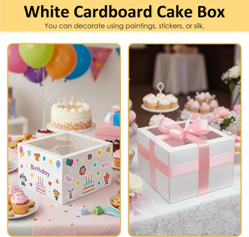 Vista 5 de Moretoes - Paquete de 3 cajas para pasteles de 12 x 12 x 8 pulgadas