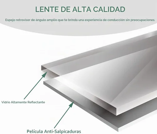 Vista 5 de Espejo retrovisor, espejo de gran angular con clip interior (11 x 3 pulgadas)