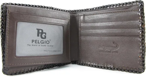 Vista 5 de Pelgio Cartera de piel de cocodrilo genuina hecha a mano de piel de cocodrilo
