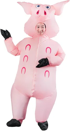 Vista 3 de Disfraz inflable de Halloween de koala de cebra panda gigante cerdo rosa árbol de Navidad divertido disfraz para adultos y fiestas de cosplay