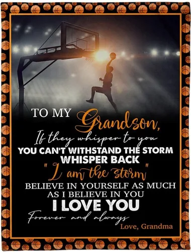 Vista 4 de Manta personalizada con texto en inglés «To My Grandson» de parte del abuelo veterano – Regalos de veterano para nieto – Manta para abuelo y nieto
