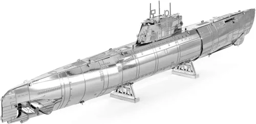 Vista 4 de Metal Earth Paquete de modelo de metal 3D tipo XXI alemán U-Boat con pinzas Fascinaciones