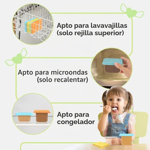 Vista 7 de Tapas de comida para bebés compatibles con contenedores de alimentos Gerber, tapas de silicona sin BPA para almacenamiento de alimentos para bebés