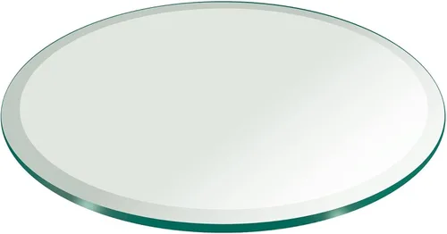 Vista 53 de Fab Glass - Mesa redonda de cristal de 48 in, grosor de 3/4 in, cristal pulido plano templado, Vidrio, Transparente