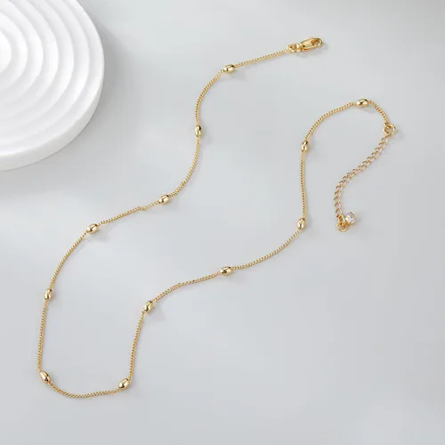 Vista 5 de Gold Chain Necklace for Women, Dainty Paperclip Bead Pearl Chain Choker Necklaces Trendy Jewelry for Her