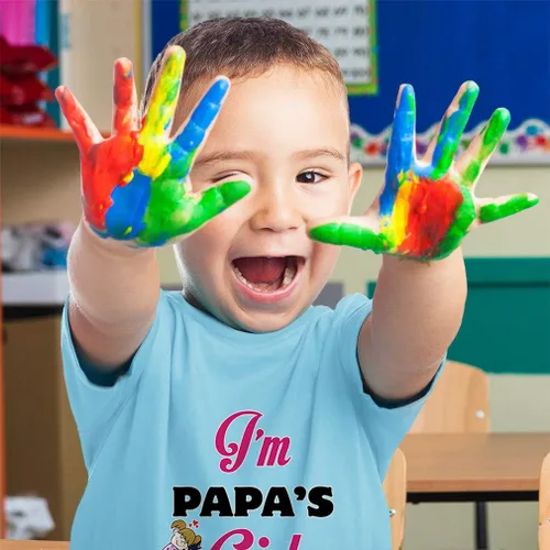 Vista 2 de Camiseta para niños pequeños con texto en inglés "I Papa's Girl" Dad Father's Day B Best Dad Boy & Girl Clothing