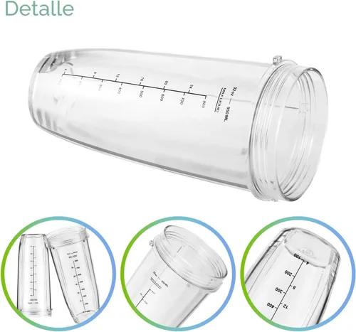 Vista 3 de Vasos de repuesto para licuadora Ninja de 24 onzas – Compatible con Ninja BN401, BL450, BL456, BL480, BL2012, BN751, BN801, SS101, SS151 – Paquete