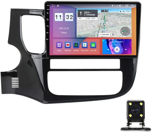 Vista 8 de Radio estéreo de doble DIN para automóvil con Carplay y Android Auto, pantalla táctil de 9 pulgadas en el salpicadero GPS de navegación, Bluetooth