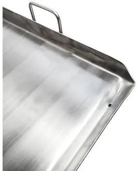 Vista 4 de Plancha de parrilla superior plana de acero inoxidable resistente de 32 pulgadas para quemador doble