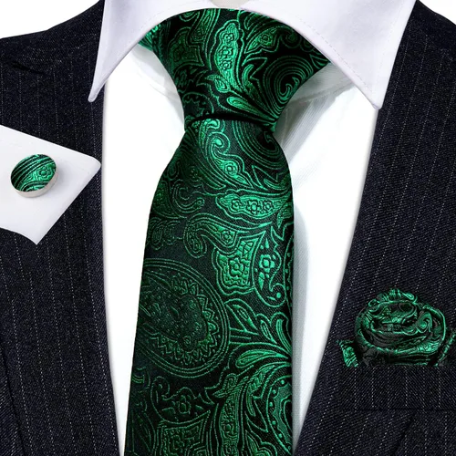 Vista 63 de Barry.Wang - Juego de corbata de seda para hombre, diseño de cachemira, pañuelo y gemelos de bolsillo