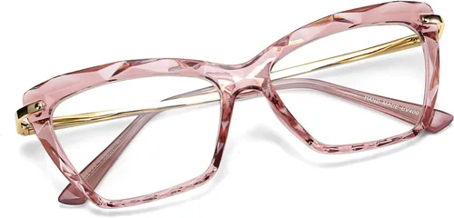 Vista 10 de FEISEDY Gafas de ojo de gato Marco Lentes transparentes Gafas ligeras para mujer B2440 Negro