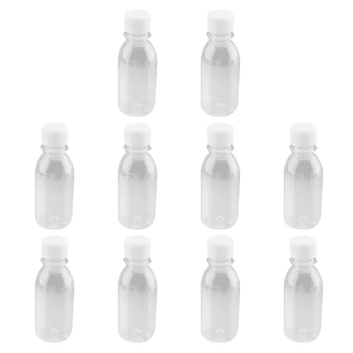 Vista 10 de Othmro 10 botellas de plástico de reactivo químico de laboratorio, 6.8 fl oz/6.8 onzas líquidas/6.8 onzas líquidas de boca pequeña/sólida redonda