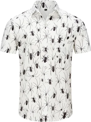 Vista 96 de KYKU - Camisa hawaiana funky para hombre, ropa tropical para vacaciones en Palm Beach