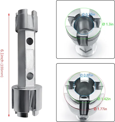 Vista 4 de Llave de desagüe de bañera, llave de drenaje resistente, llave de aleación de aluminio para instalar y quitar la mayoría de desagües de baño y ducha