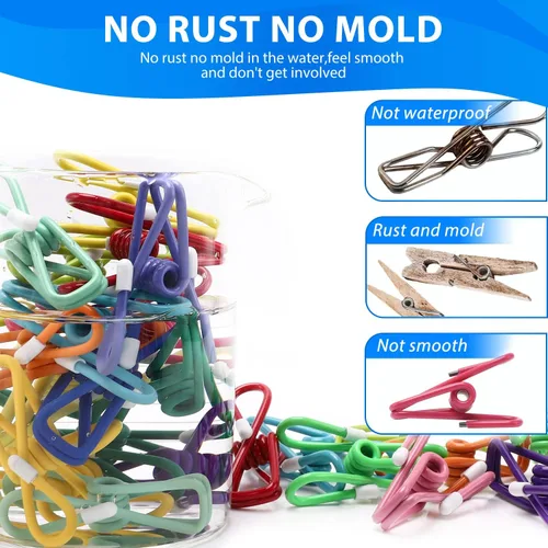 Vista 3 de Clips para bolsas con revestimiento de PVC - Clips para chips y alimentos (colores mezclados 30 piezas)