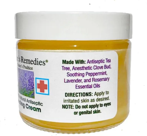 Vista 2 de Crema curativa antiséptica 100% natural: cura y alivia la picazón, la irritación y la piel lesionada (2 onzas) For Eczema, Psoriasis, Bed Sores
