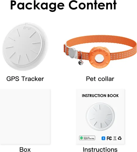 Vista 9 de Rastreador de gatos, mini rastreador GPS, compatible con Apple Find My App (solo iOS), collar impermeable para rastreadores de gatos con campana