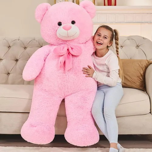 Vista 11 de Tezituo Oso de Peluche Gigante de 47 Pulgadas, Suave Animal de Peluche Grande Tamaño Real de 4 Pies, Juguete de Oso de Peluche, Regalo de San Azul