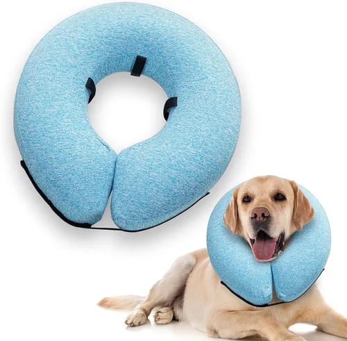 Vista 10 de Big Ant Collar inflable protector para perros y gatos, cono suave para perros después de la cirugía, collar de dona para cuello de perro, collar